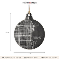 Chicago Charcoal City Grid Ornament
