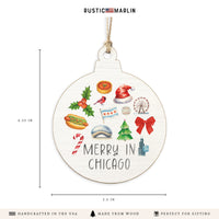 Merry In Chicago Icons Ornament