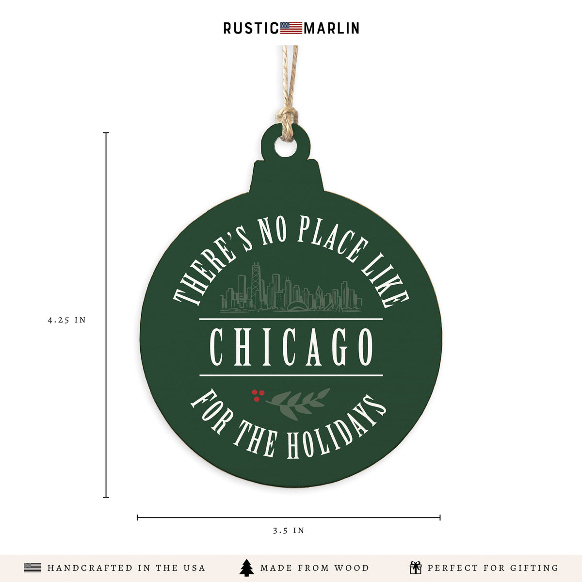 No Place Like Chicago For The Holidays Ornament
