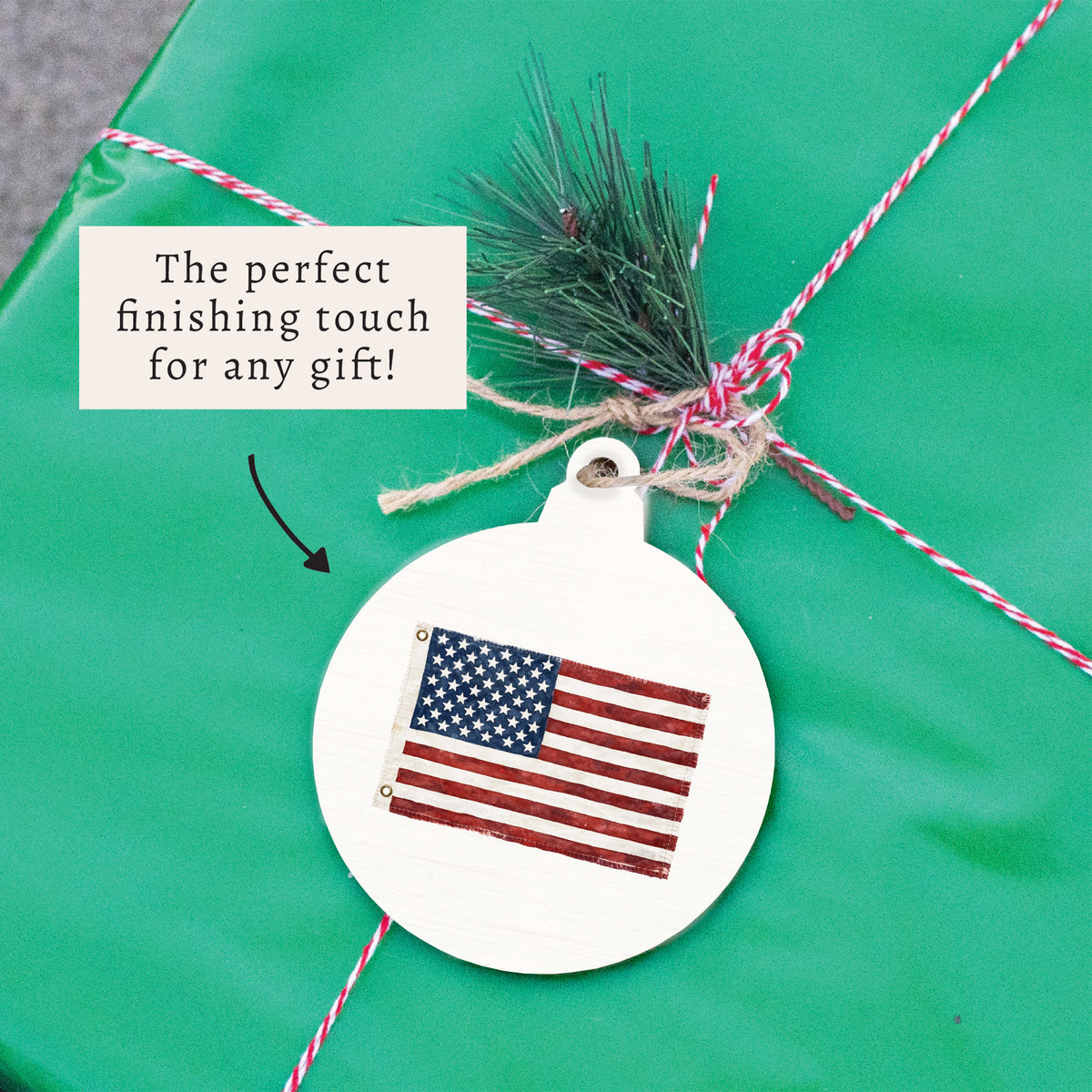 American Vintage Flag Ornament