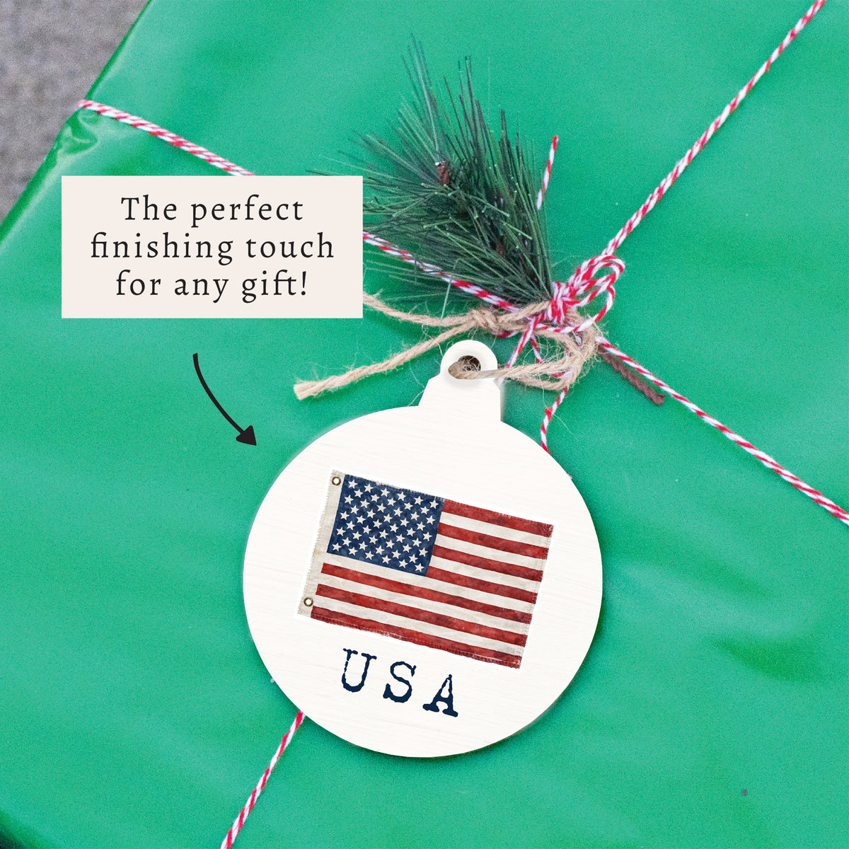 Americana USA Vintage Flag Ornament