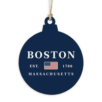 Boston MA Flag Ornament