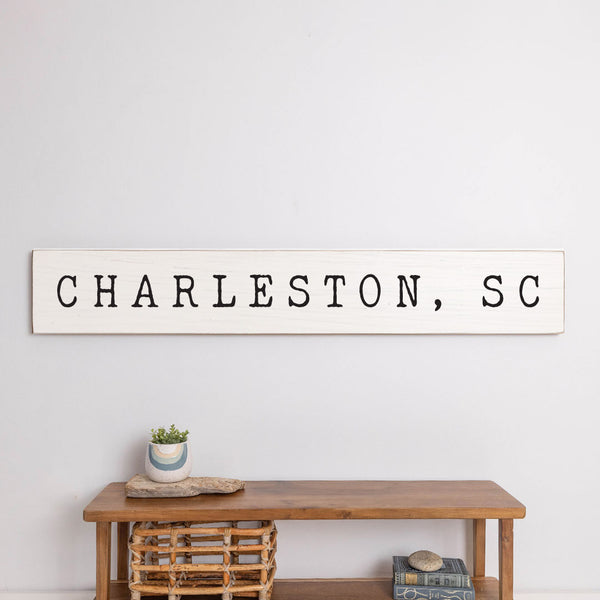 Serif White and Black Personalized Barn Wood Sign