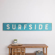 Load image into Gallery viewer, Personalized Surf Blue Barn Wood Sign
