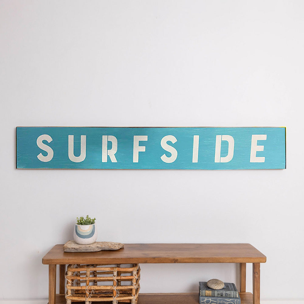 Personalized Surf Blue Barn Wood Sign