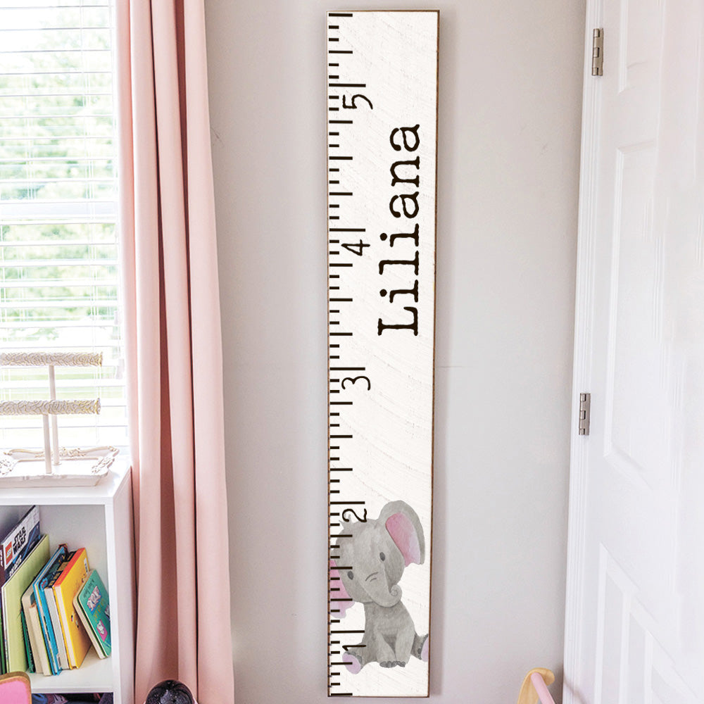 Elephant Growth Chart Personalized Barn Wood Sign
