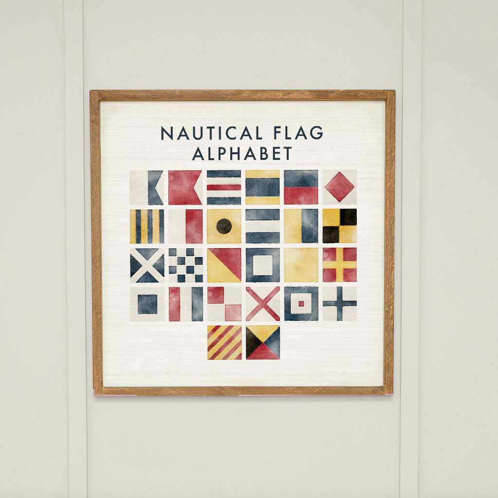 Nautical Flag 24” x 24” Framed Wall Art