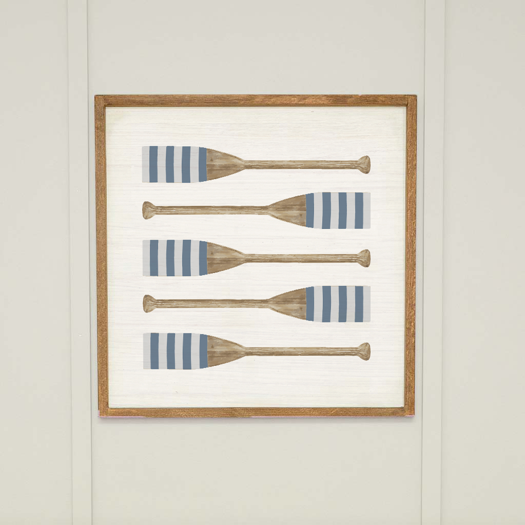 Striped Oars 24” x 24” Framed Wall Art