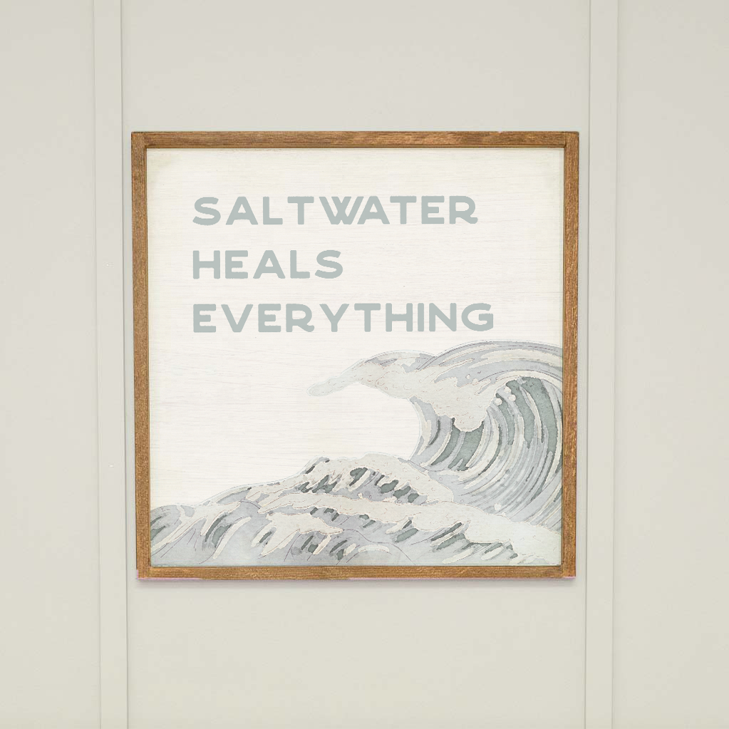 Saltwater Heals Everything 24” x 24” Framed Wall Art