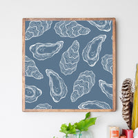 Repeating Oysters 24” x 24” Framed Wall Art