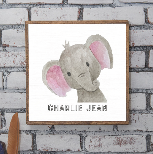 Elephant Personalized Wall Art