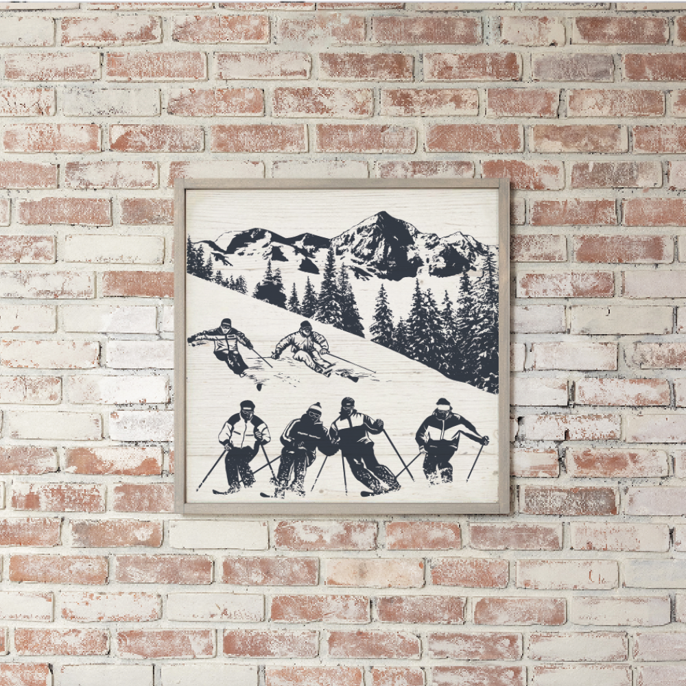 Retro Ski Run Wall Art