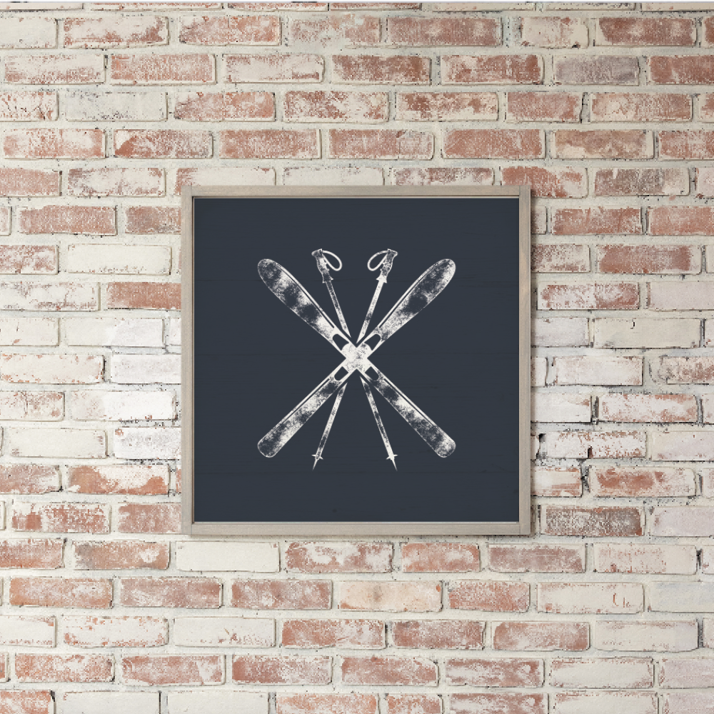 Navy Blue Ski Wall Art