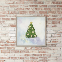 Coastal Christmas Evergreen Tree Wall Art