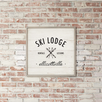 Personalized Ski Lodge Rentals Lessons Wall Art