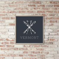 Personalized Navy Blue Ski Wall Art