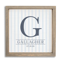 Initial Striped Personalized Wall Art