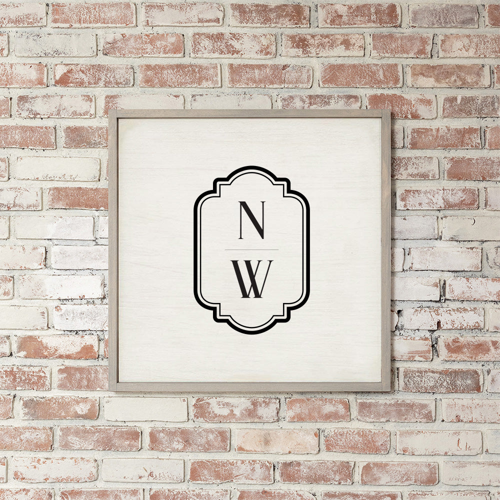 Initials Vertical Personalized Wall Art