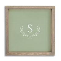 Single Letter Green Personalized Wall Art