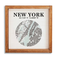 New York Map Art Wall Art