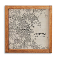 Boston Neutral City Map 24” x 24” Wall Art