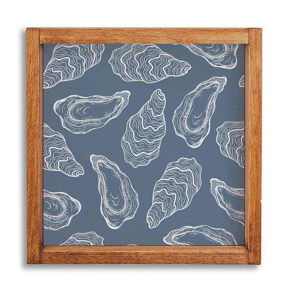 Repeating Oysters 24” x 24” Framed Wall Art