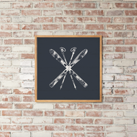 Navy Blue Ski Wall Art