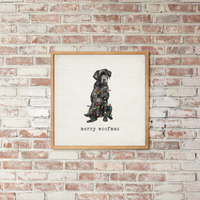 Merry Woofmas Black Lab Wall Art