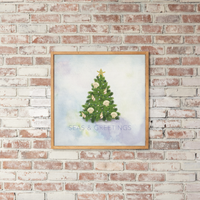 Coastal Christmas Evergreen Tree Wall Art