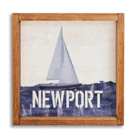 Indigo Sailboat 24” x 24” Personalized Wall Art