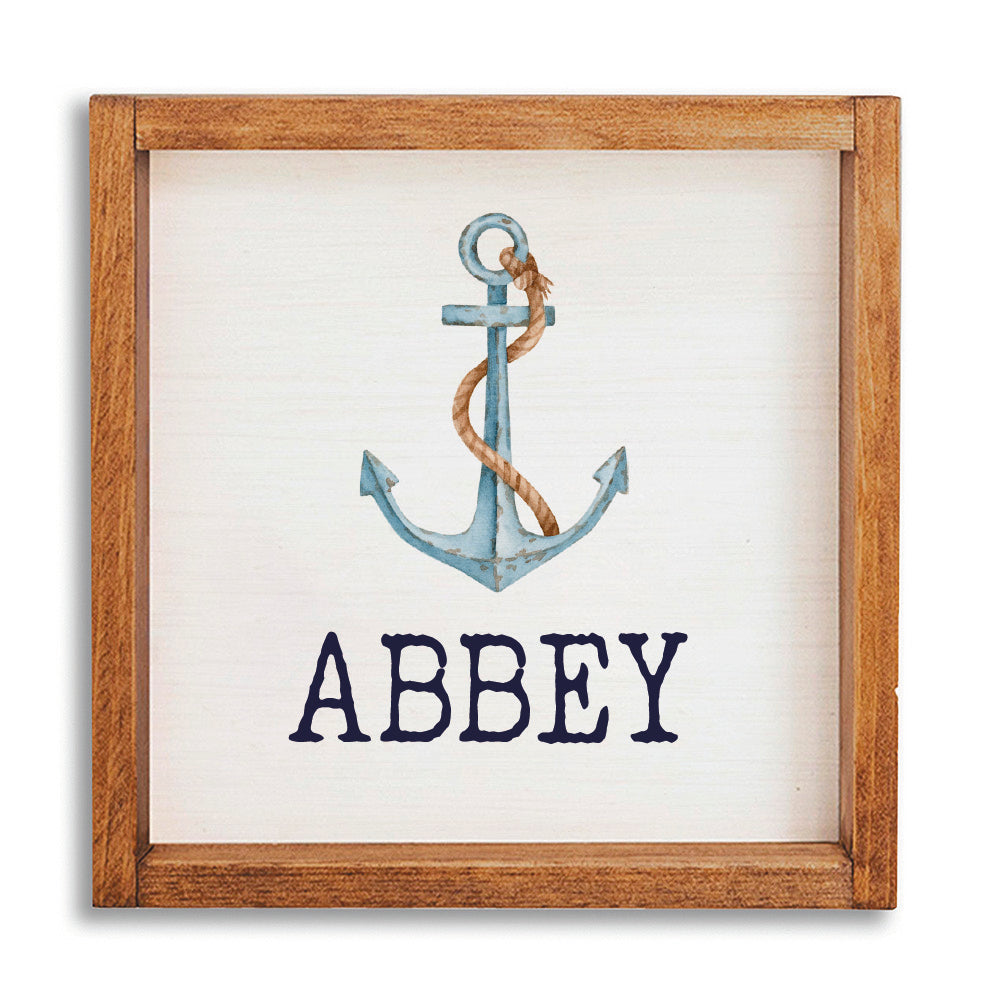 Watercolor Anchor 24” x 24” Personalized Wall Art