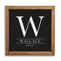 Initial Black Personalized Wall Art