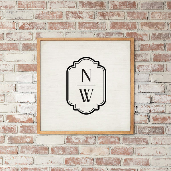 Initials Vertical Personalized Wall Art