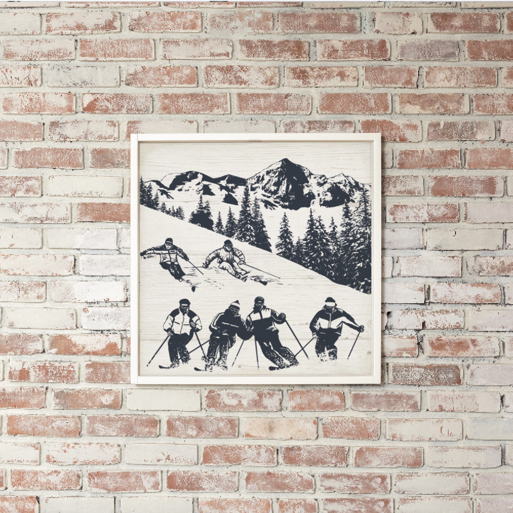 Retro Ski Run Wall Art