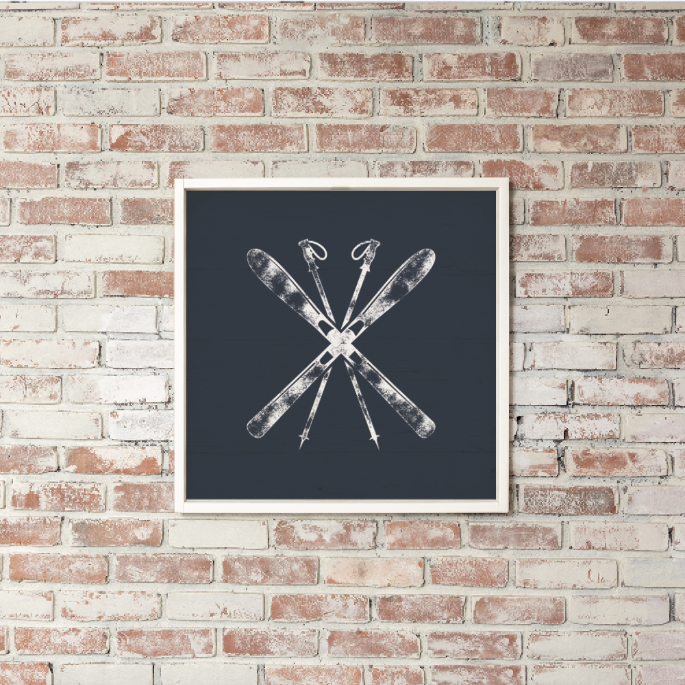 Navy Blue Ski Wall Art