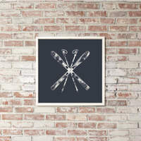 Navy Blue Ski Wall Art