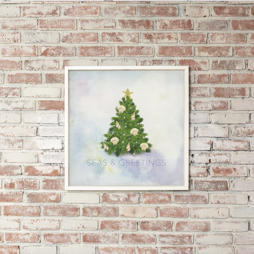 Coastal Christmas Evergreen Tree Wall Art