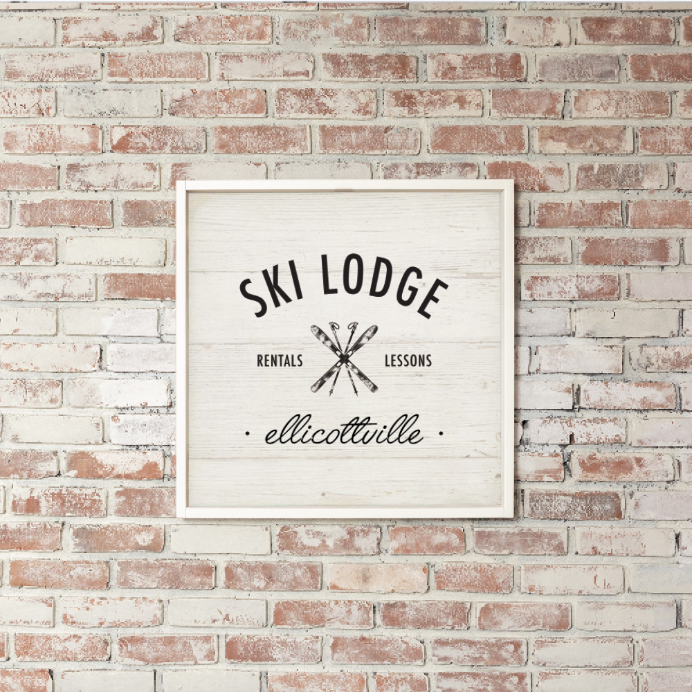 Personalized Ski Lodge Rentals Lessons Wall Art