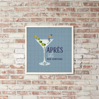 Personalized Apres Ski Martini Wall Art