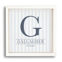 Initial Striped Personalized Wall Art