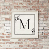 Classic Floral Initial Personalized Wall Art