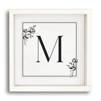 Classic Floral Initial Personalized Wall Art