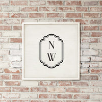 Initials Vertical Personalized Wall Art