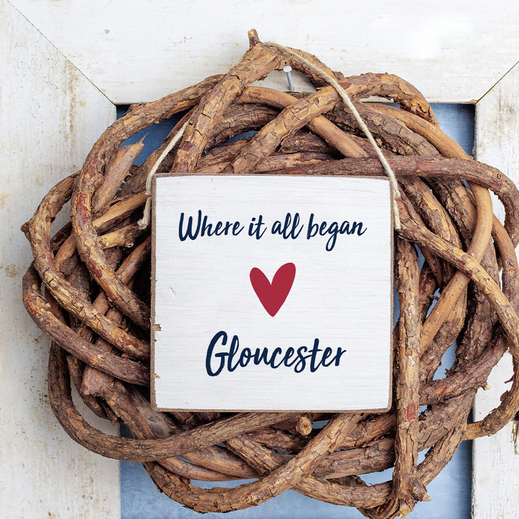 Personalized Where it all Began Square Twine Sign