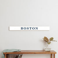 Personalized Your Word White/Navy Barn Wood Sign