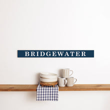 Load image into Gallery viewer, Personalized Your Word Navy/White Barn Wood Sign
