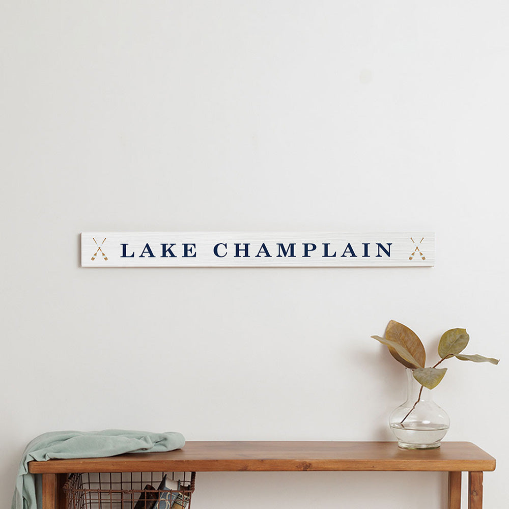 Personalized Watercolor Oars Barn Wood Sign