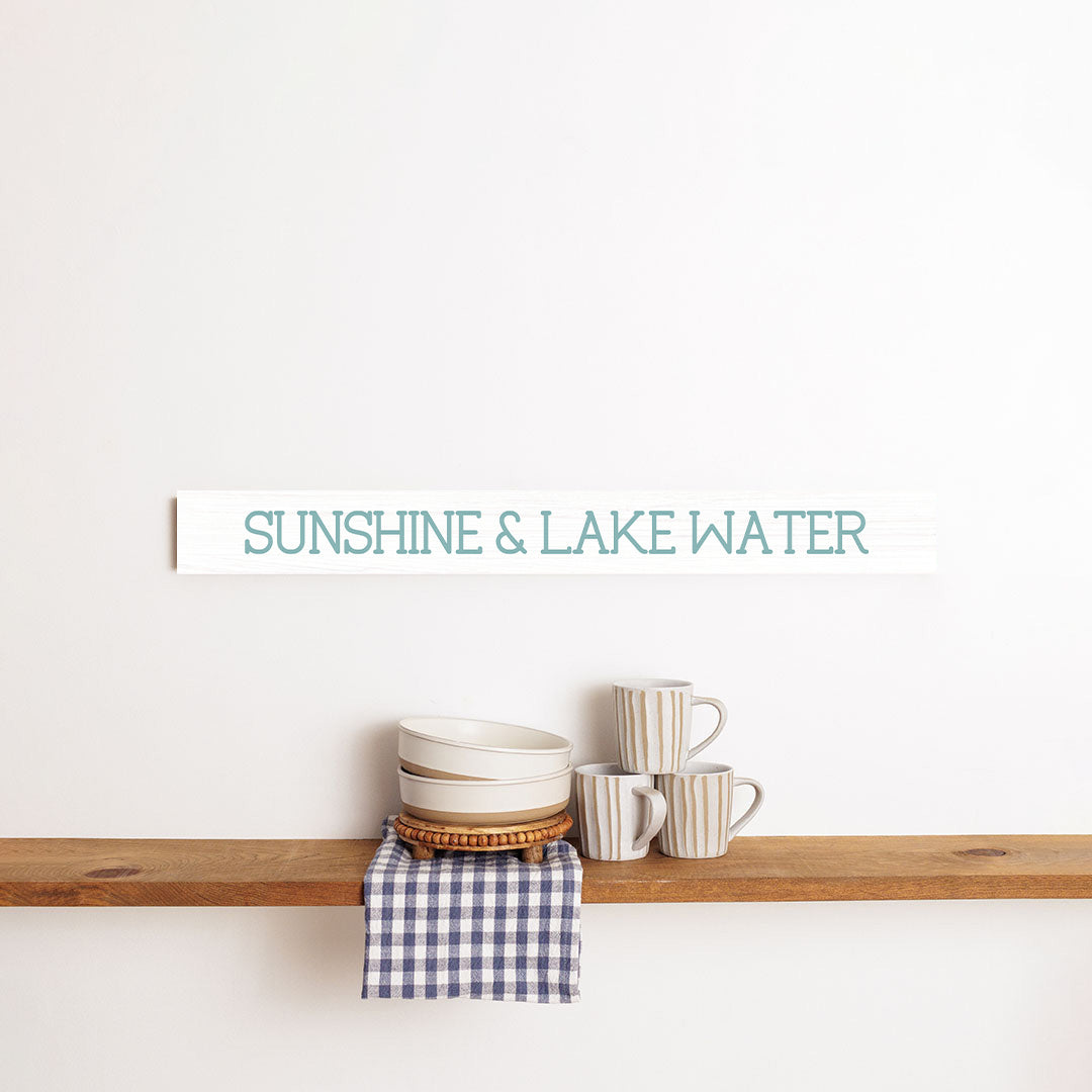 Sunshine & Lake Water Barnwood Sign