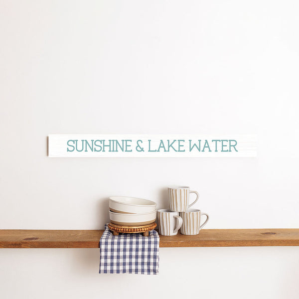 Sunshine & Lake Water Barnwood Sign