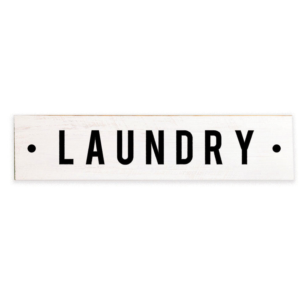 Laundry White/Black Barn Wood Sign